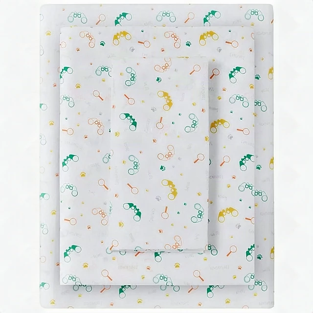 Alt view image 4 of 6 - Urban Dreams Kids Safari Twin Sheet Set 3-Piece White Storage Pocket Twin New