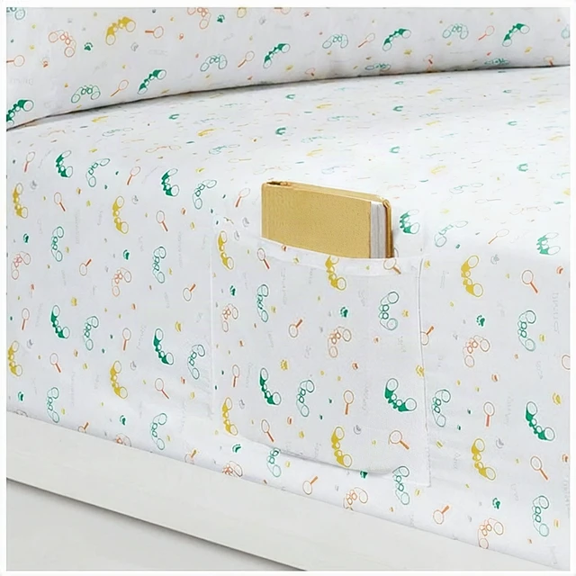 Alt view image 5 of 6 - Urban Dreams Kids Safari Twin Sheet Set 3-Piece White Storage Pocket Twin New