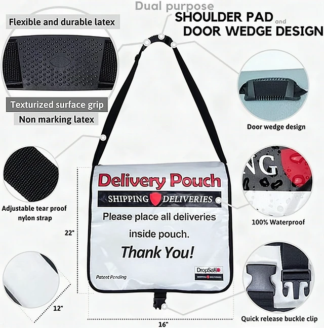 Alt view image 3 of 7 - Alta Large Waterproof Delivery Pouch Bag 22x16x10 Grocery Shopping Package White