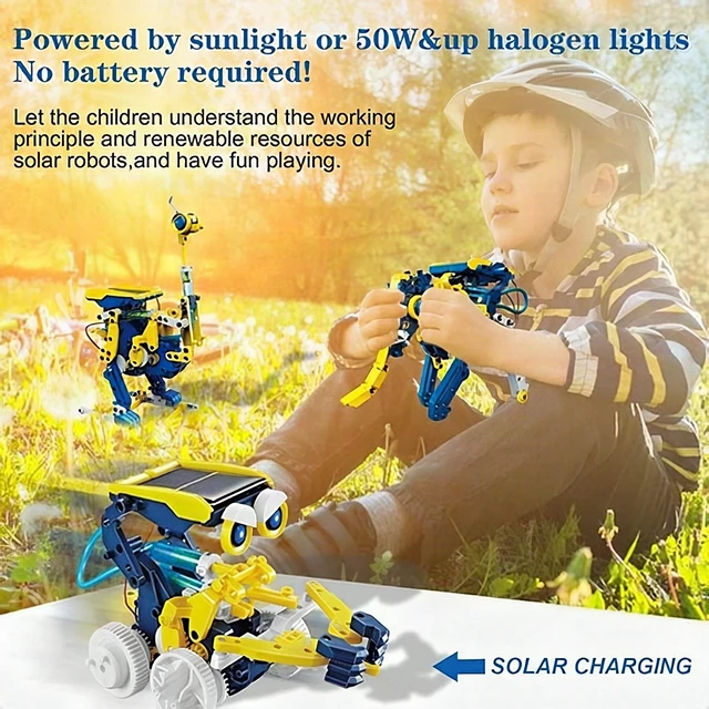 Alt view image 3 of 6 - Solar Power Robot Kit 11-in-1 Kids STEM Electronic Learning Toy Ages 8+ New