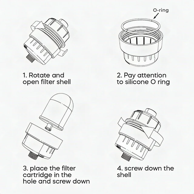 Alt view image 4 of 6 - 15-Stage Shower Filter Hard Water Softener Removes Chlorine Odors Metals - New