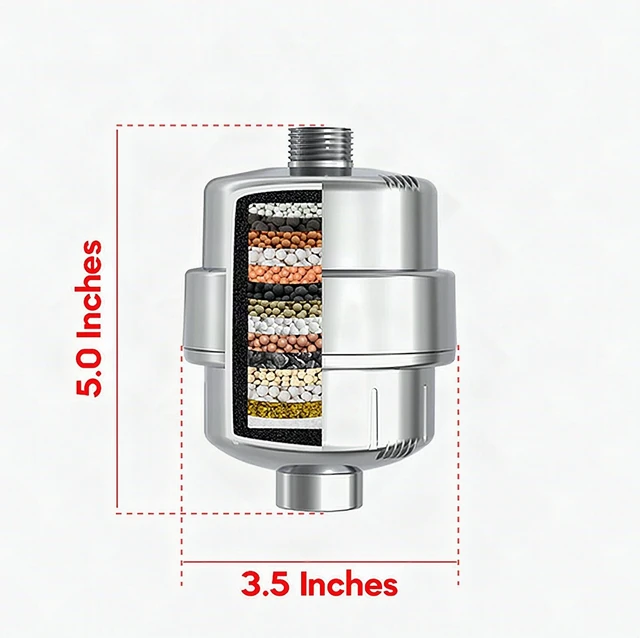 Alt view image 5 of 6 - 15-Stage Shower Filter Hard Water Softener Removes Chlorine Odors Metals - New
