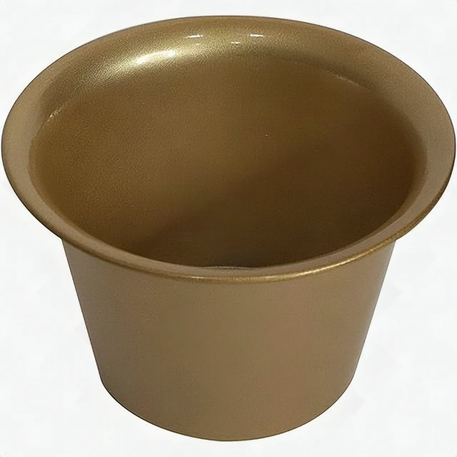 Alt view image 2 of 7 - Metal Square 6" Gold Plant Pot Stand Holder Removable Flower Planter 2 Pack