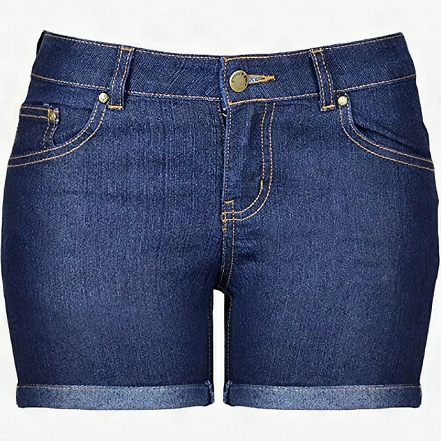 Alt view image 3 of 5 - Girls Skinny Stretch Denim Jean Shorts Medium Dark Wash 5-Pocket Size 3 New