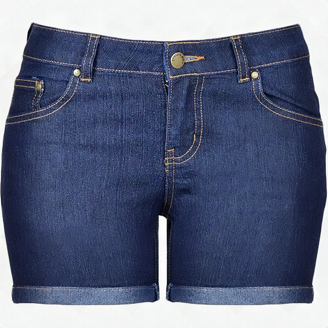 Alt view image 4 of 5 - Girls Skinny Stretch Denim Jean Shorts Medium Dark Wash 5-Pocket Size 3 New