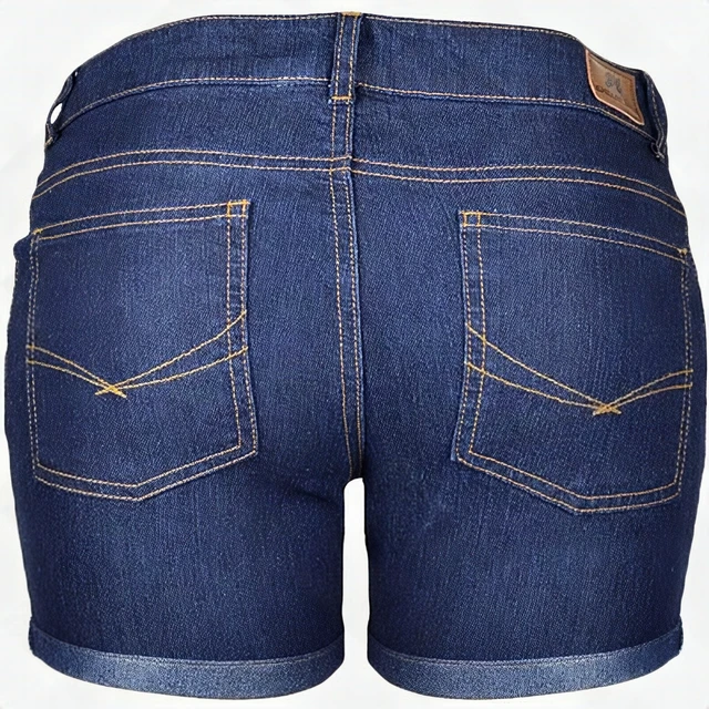 Alt view image 5 of 5 - Girls Skinny Stretch Denim Jean Shorts Medium Dark Wash 5-Pocket Size 3 New