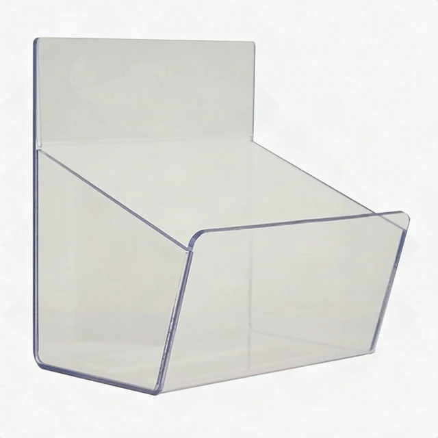 Main image of Clear Gray Plastic Dump Bin Slatwall Retail Display Shelf 6x5.5x4.25 Storage New