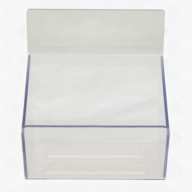 Alt view image 2 of 7 - Clear Gray Plastic Dump Bin Slatwall Retail Display Shelf 6x5.5x4.25 Storage New