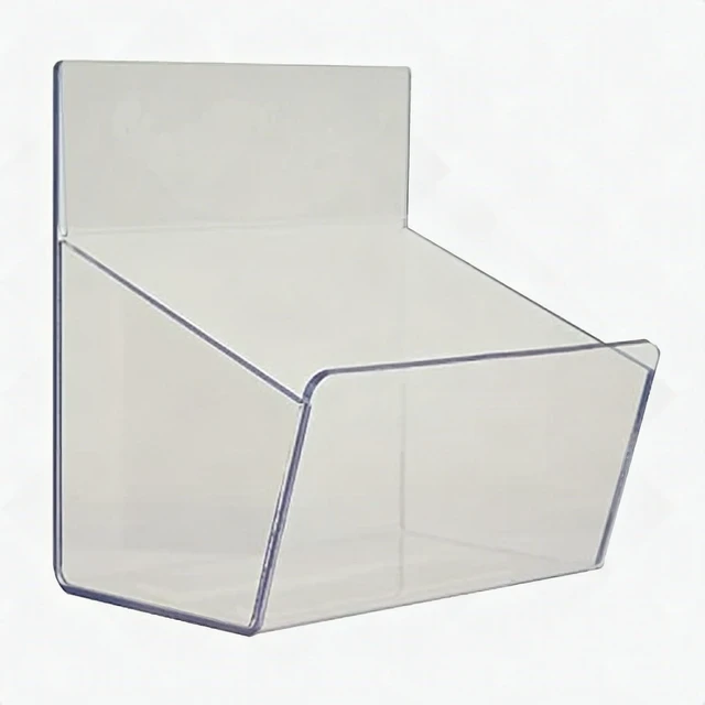 Alt view image 7 of 7 - Clear Gray Plastic Dump Bin Slatwall Retail Display Shelf 6x5.5x4.25 Storage New