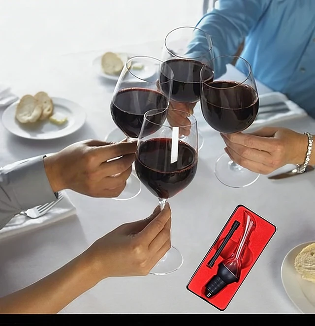 Alt view image 6 of 7 - Wine Aerator Pourer Woodpecker Non-Drip Spout Wine Bottle Accessory Black - New