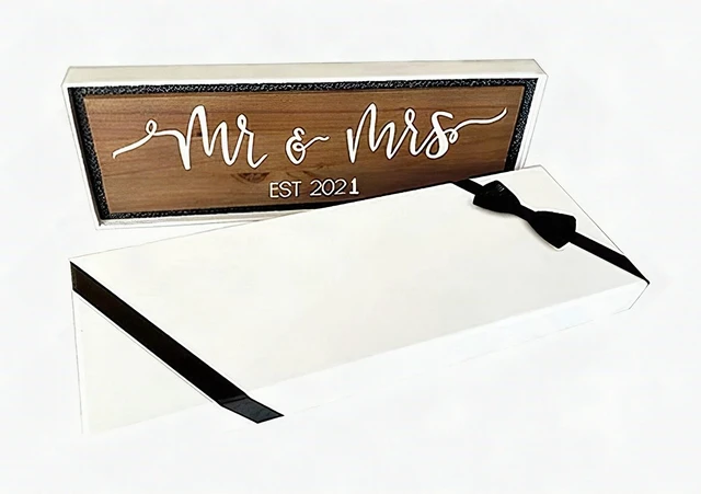 Alt view image 3 of 7 - Mr & Mrs 2021 Large Hanging Wedding Sign Brown Backdrop Decor Party Decoration