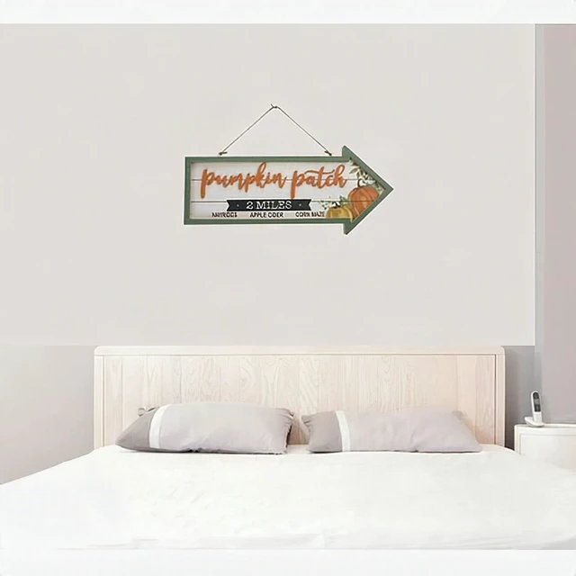 Alt view image 6 of 7 - Vintage Wooden Pumpkin Patch Halloween Decor Burlap Hanging Wall Yard Sign - New