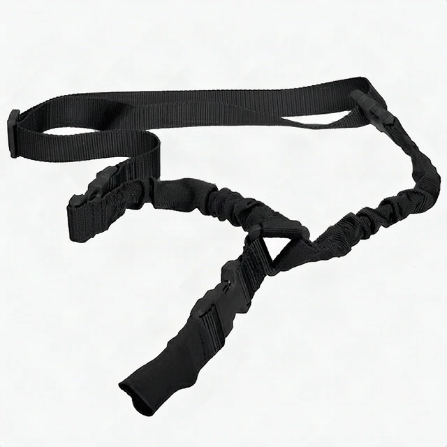Main image of Tactical Military Police Duty Bungee Rifle Sling Quick Detach Snap Buckles Black