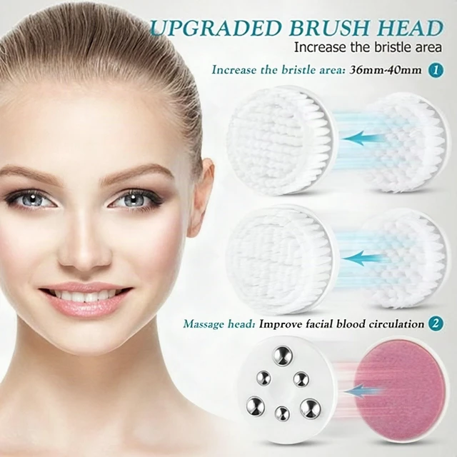 Alt view image 2 of 7 - Etereauty 5-in-1 Electric Facial Cleansing Brush Face Body Exfoliating Scrubber