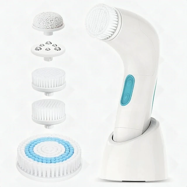 Alt view image 6 of 7 - Etereauty 5-in-1 Electric Facial Cleansing Brush Face Body Exfoliating Scrubber