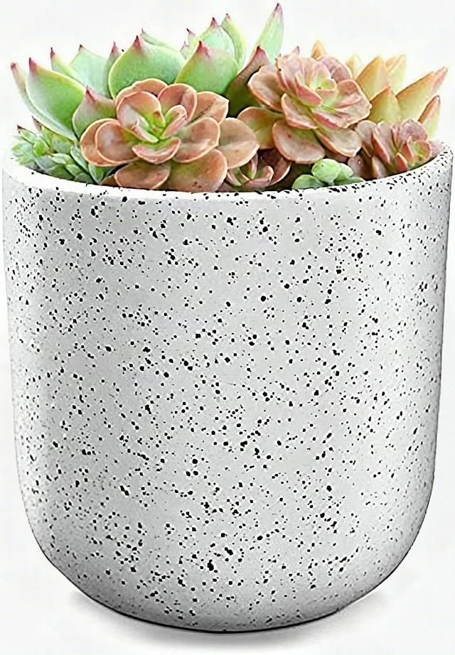Alt view image 6 of 7 - Ceramic Flower Pot Planter White 5.75 Inch Indoor Succulent Plant Pot Drainage