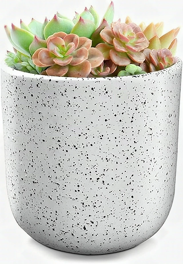 Alt view image 7 of 7 - Ceramic Flower Pot Planter White 5.75 Inch Indoor Succulent Plant Pot Drainage