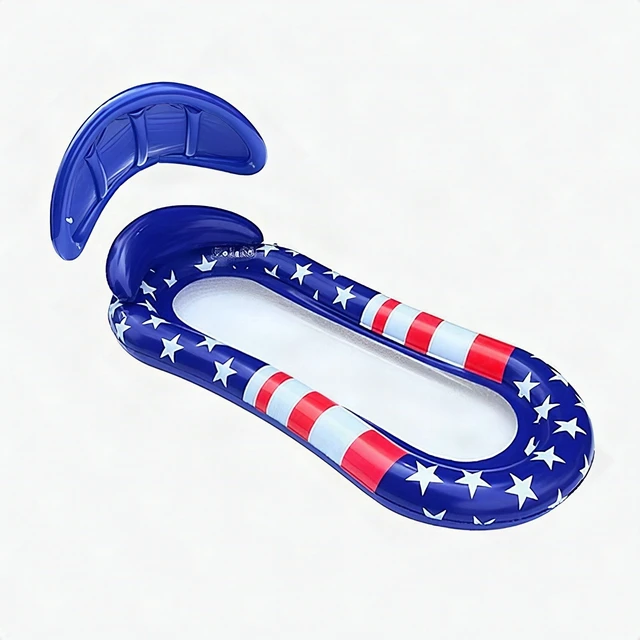 Alt view image 2 of 6 - Inflatable Pool Float with Canopy Adults Luxury Lounge Raft Water Hammock Blue