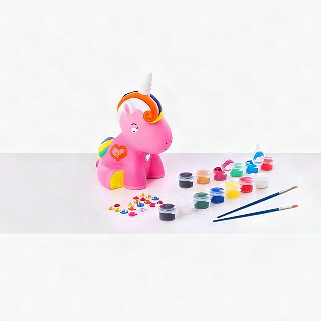 Alt view image 4 of 6 - Paint Your Own Unicorn Ceramic Piggy Bank DIY Art Craft Kit for Girls Ages 3-10