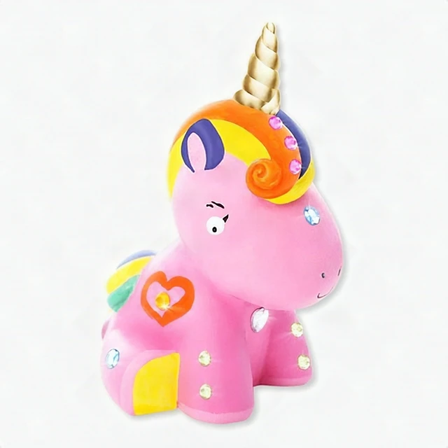 Alt view image 3 of 6 - Paint Your Own Unicorn Ceramic Piggy Bank DIY Art Craft Kit for Girls Ages 3-10