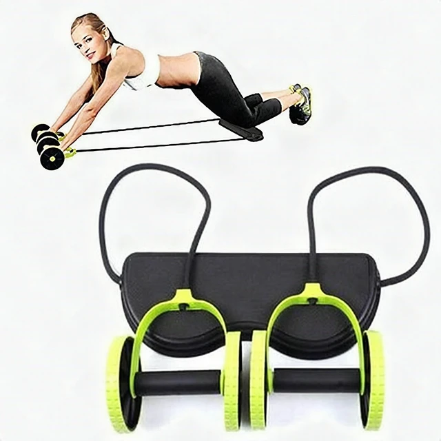 Alt view image 2 of 5 - 10-in-1 Ab Roller Wheel Kit Resistance Bands Knee Pad Core Abdominal Workout New