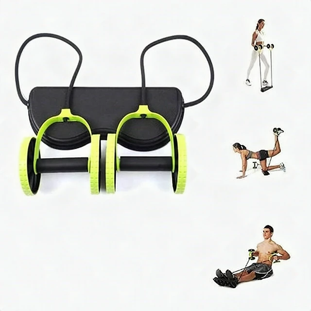 Alt view image 4 of 5 - 10-in-1 Ab Roller Wheel Kit Resistance Bands Knee Pad Core Abdominal Workout New