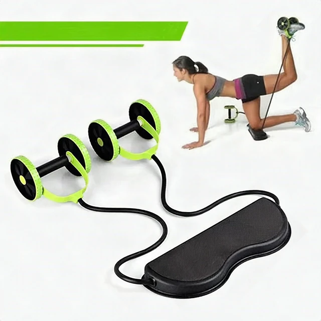 Alt view image 5 of 5 - 10-in-1 Ab Roller Wheel Kit Resistance Bands Knee Pad Core Abdominal Workout New