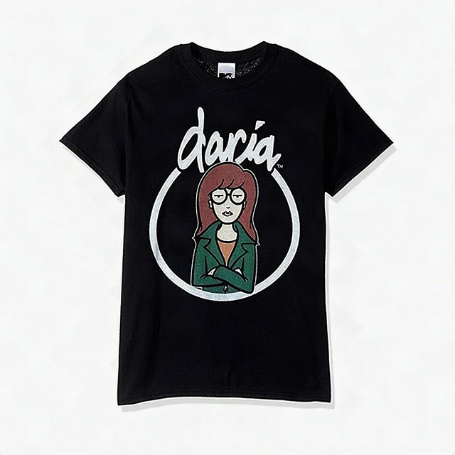 Main image of MTV Daria Short Sleeve Black Crewneck T-Shirt Mens Cotton Large New