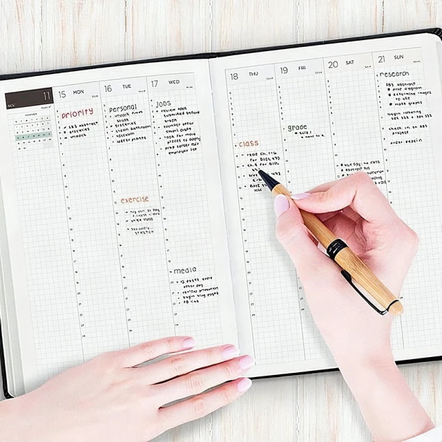 Alt view image 3 of 7 - 2019 Dated Diary 24-Hour Week to View Planner Monthly Views Organizer - New