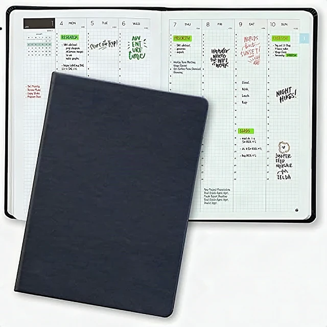 Alt view image 5 of 7 - 2019 Dated Diary 24-Hour Week to View Planner Monthly Views Organizer - New