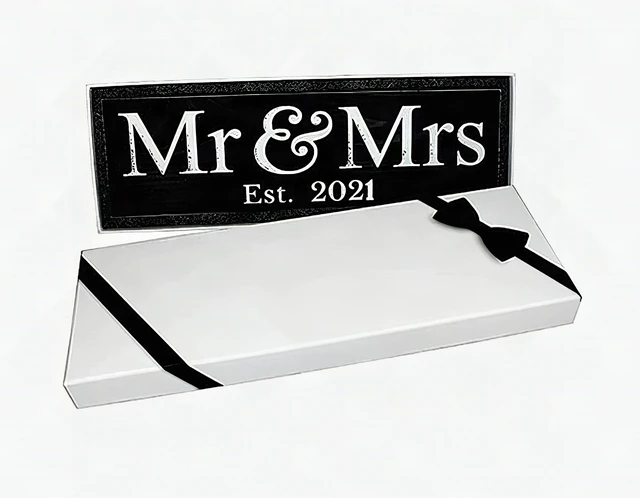 Alt view image 7 of 7 - Mr & Mrs 2021 Large Hanging Wedding Sign Black Backdrop Decor Decoration - New