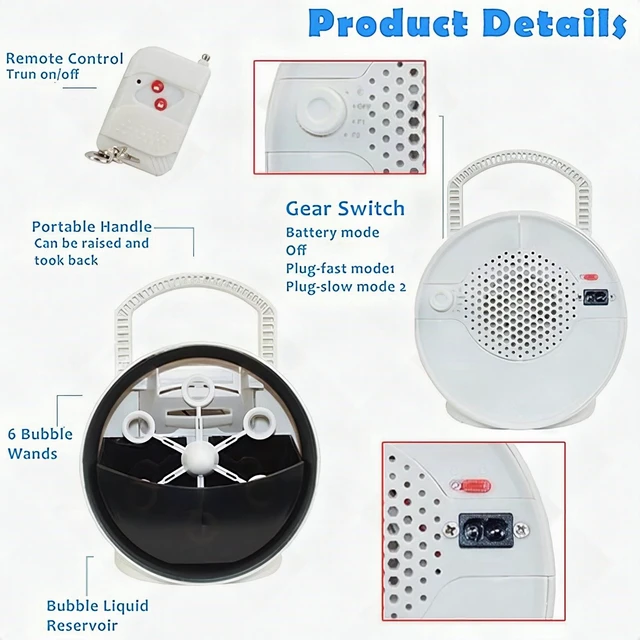 Alt view image 3 of 7 - Automatic Bubble Machine Blower Maker Kids Indoor Outdoor Party Toy White New