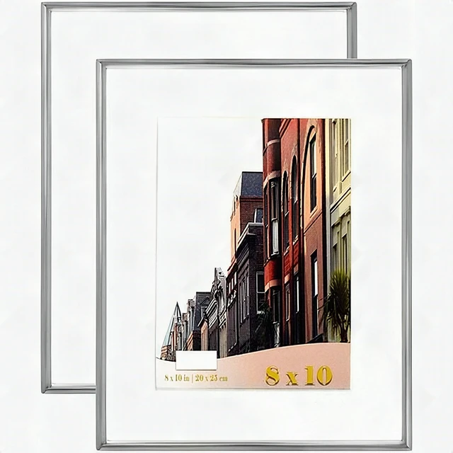 Alt view image 2 of 7 - Silver 8x10 Picture Frame Set of 2 Ornate Photo Wall Tabletop Display New