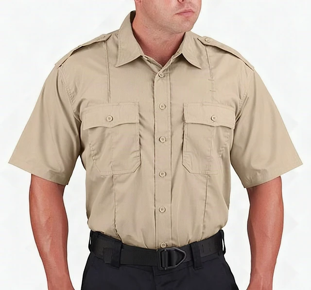 Main image of Propper Men's Class B Short Sleeve Tactical Work Shirt Ripstop Khaki Large F5336