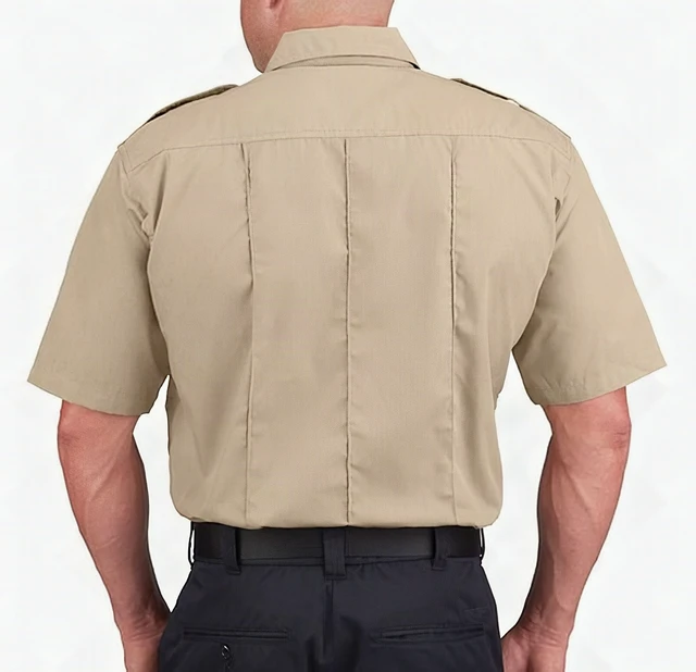 Alt view image 2 of 4 - Propper Men's Class B Short Sleeve Tactical Work Shirt Ripstop Khaki Large F5336