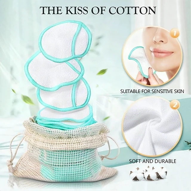 Alt view image 4 of 7 - 18pcs Reusable Makeup Remover Pads Facial Cleansing Brush Storage Pouch Set New