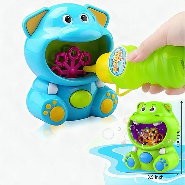 Alt view image 2 of 4 - Hippo Bubble Machine for Kids 500+ Bubbles/Min Automatic Bubble Maker Toy 2 Pack