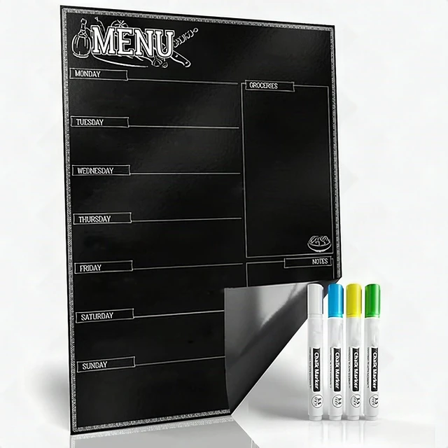 Main image of Magnetic Dry Erase Kitchen Fridge Weekly Meal Planner Menu Board Chart 17x12''