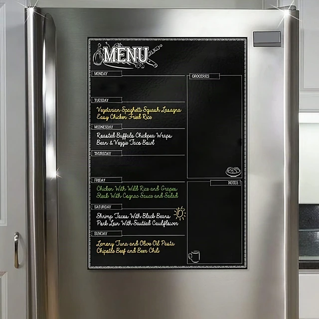 Alt view image 3 of 7 - Magnetic Dry Erase Kitchen Fridge Weekly Meal Planner Menu Board Chart 17x12''