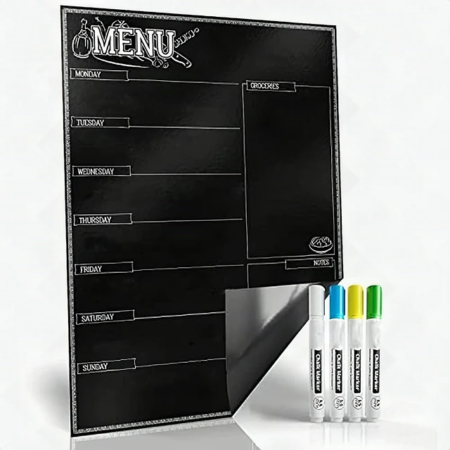 Alt view image 7 of 7 - Magnetic Dry Erase Kitchen Fridge Weekly Meal Planner Menu Board Chart 17x12''