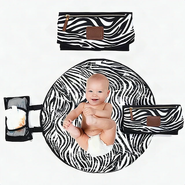 Main image of Portable Baby Diaper Changing Pad Waterproof Foldable Travel Mat White Black New
