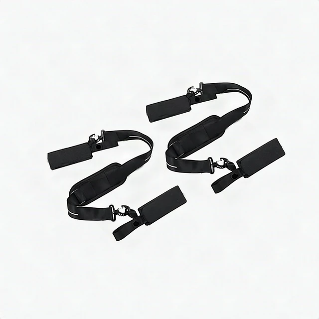 Main image of Ski Carrier Strap Shoulder Pole Boot Holder Adjustable Black Nylon 2 Pack - New