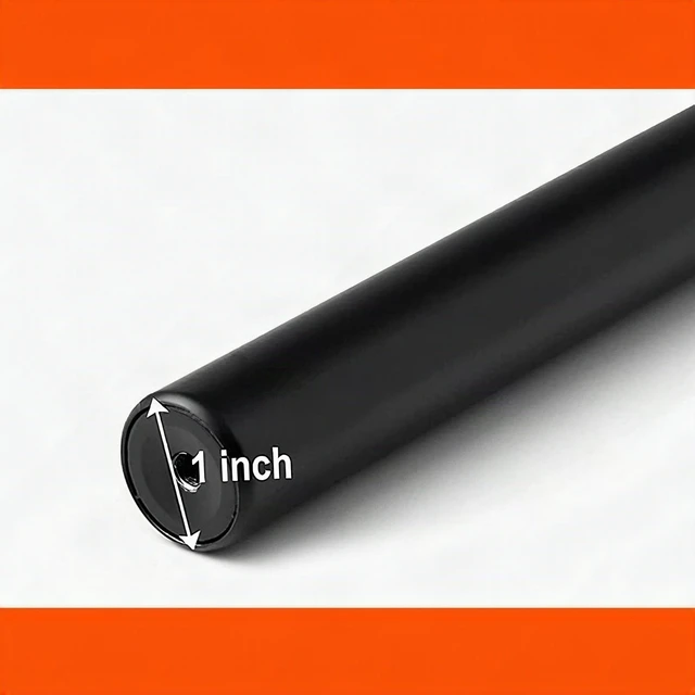 Alt view image 7 of 7 - 1 Inch Black Curtain Rod Heavy Duty Adjustable 144-168 Inch for Windows - New