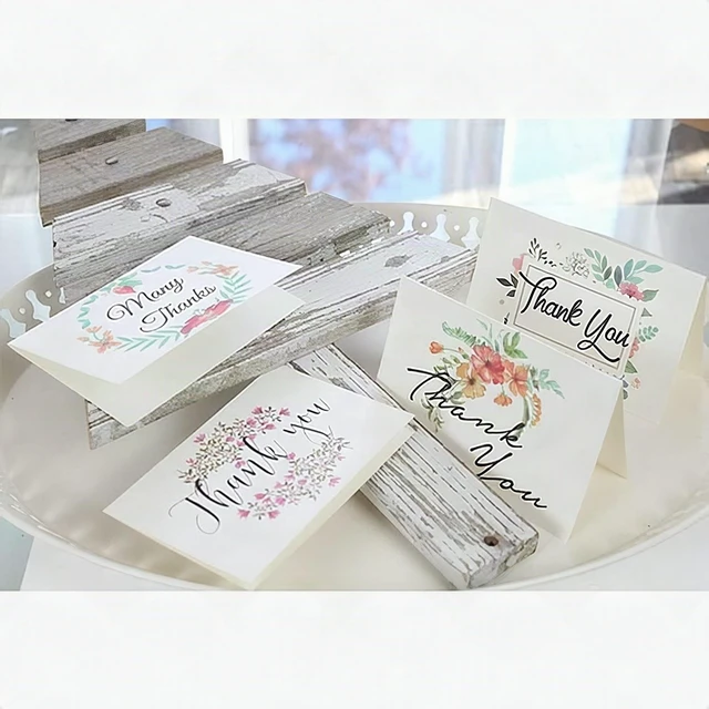 Alt view image 4 of 7 - 100 Floral Thank You Cards with Envelopes Set 4x6 All Occasions Note Cards New