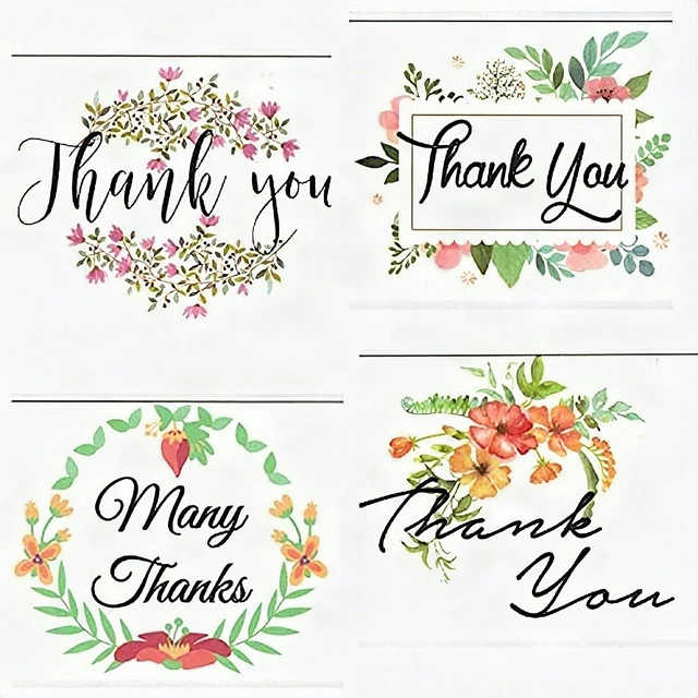 Alt view image 7 of 7 - 100 Floral Thank You Cards with Envelopes Set 4x6 All Occasions Note Cards New