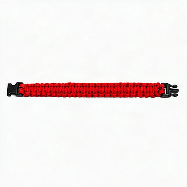 Alt view image 5 of 7 - Explorer 9.5" Survival Paracord Bracelet Red Nylon Plastic Release Buckle Campin