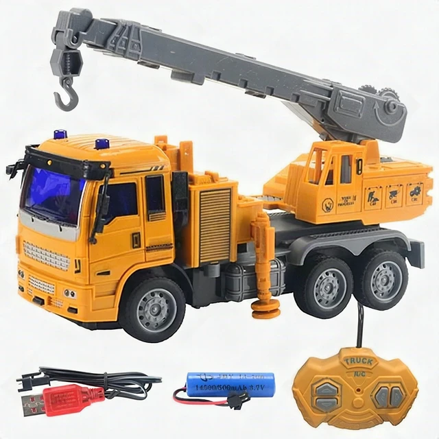 Main image of RC City Truck Remote Control Toy Car Yellow with Lights for Kids Ages 3+ New