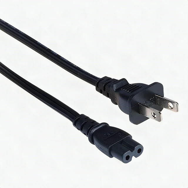 Alt view image 4 of 4 - Alta 6ft. Non-Polarized 2 Prong Power Cord IEC 320 C7 to NEMA 1-15P