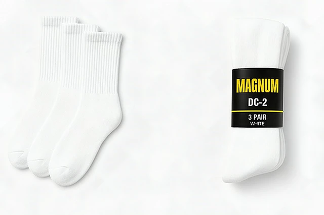Main image of Magnum DC-2 1207 Crew Socks 3-Pack Men's XL White Cushioned Cotton Blend Work