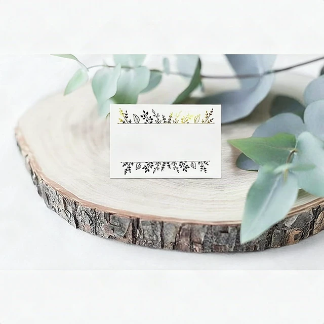 Alt view image 4 of 7 - 100 Gold Foil Tent Place Cards Table Name Setting Wedding Banquet Event 2.5x3.75